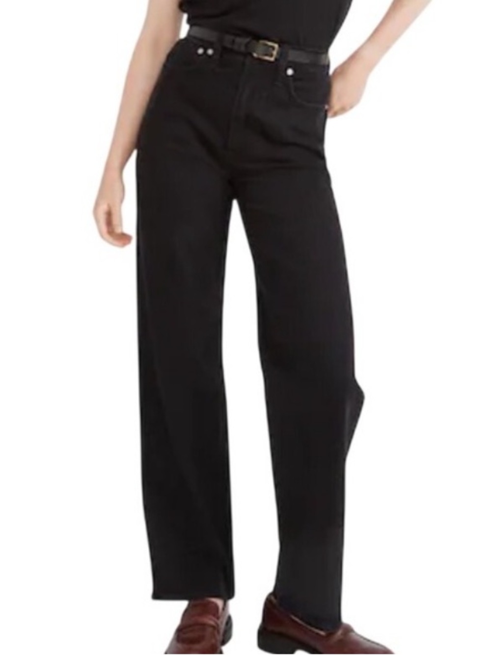 Madewell The Perfect Vintage Wide Leg Jean Women's Size 25 Black